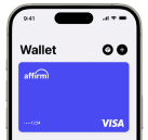 iPhone displaying Affirm Card